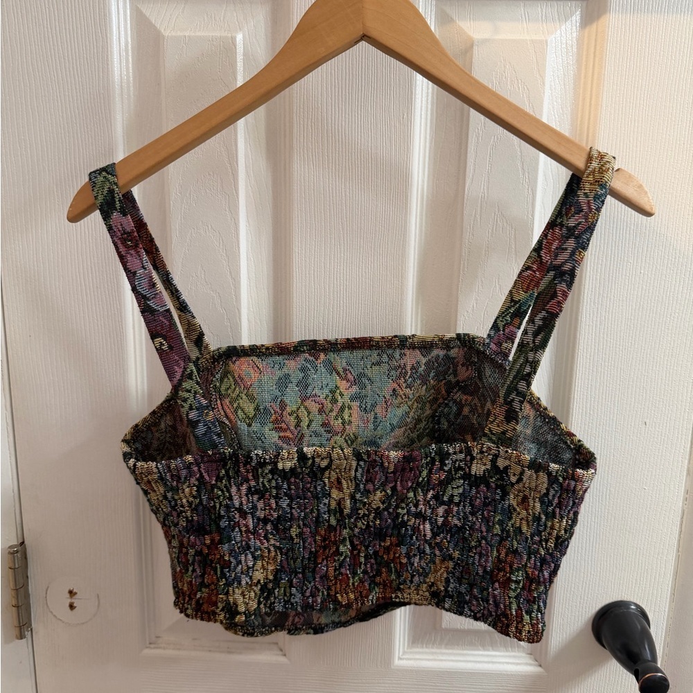 Floral Tapestry Women’s Crop Top - Picture 2 of 2